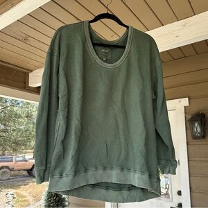 Aerie - Scoop Neck Oversized Sweatshirt - Dark Green - XS